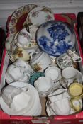 A selection of ceramics including Shelley white glazed tea cups and saucers