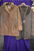 Two vintage 70's styled suade and sheep skin jackets