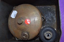 A vintage brass bodied paraffin fuel burner for camping etc