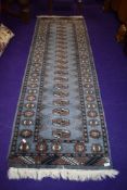 A modern carpet runner, in deep blue, approx. 190 x 65cm