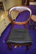 A Victorian mahogany balloon back dining chair