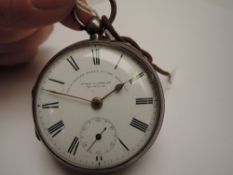 An Edwardian silver key wound pocket watch by John Forest, London, no: 129107, having Roman