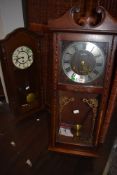 Two mahogany cased wall mounted Vienna style wall clocks one by Acctim and similar