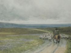 A print, after, Miles Birkett Foster, field gate, 17 x 12cm, a pair of prints, Across the