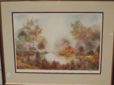 A print, after Nelson, Middlefell Farm 29 x 36cm, plus frame and glazed