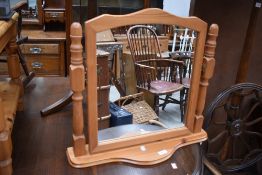 A modern pine dressing table mirror