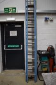 A pair of vintage blue wooden step ladders and similar