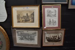 A selection of colonial prints of eastern interest including Singapore Sylon Pekan etc