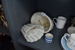 Two antique ceramic jelly moulds