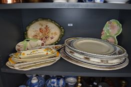 A selection of antique and later ceramic chargers and plates including S Hancock and sons, George