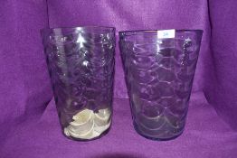Two large art glass vase by White Friars designed by Arthur Marriott Powell circa 1930