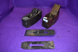 Two beech wood block planes including James Can and Alex Mathieson