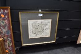 Antiquarian Map. Reynos De Espana Y Portugal Por el Senor Roberto Geographo ordinario de el Rey.