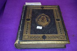 A large leather bound edition of Pilgrims Progress