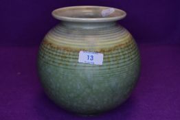 A squat vase in an art deco design possibly by Beswick no 116