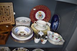 A selection of dinner and tea wares including Royal Worcester