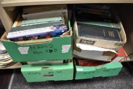 Four box of various guide reference and text books including hardbacks and antique
