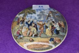 An antique Pratt ware paste pot lid for the Village Wedding`