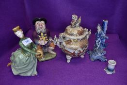 A selection of figures and figurines including Melba Ware and Japanese Koro