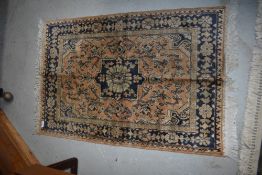 A Persian Shirvan style silk carpet rug/prayer mat, approx. 105 x 70cm