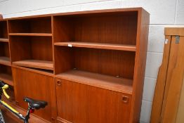 A mid 20th Century vintage part teak lounge unit, of Scandinavian style design, possibly Mobler,