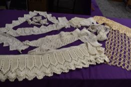 A selection of vinatge lace, crotchet and tatting.