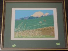 A gouache painting, Cows grazing Littledale Caton, attributed verso and dated 2019, 24 x 32cm,