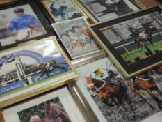 A selection of horse racing photographic ephemera, inc Ltd Ed signed, Frankie Dettori, num 297/1000,