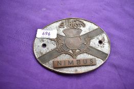 An Albion Nimbus radiator badge.