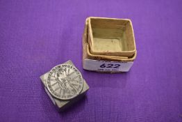 A stationary ink stamp for the British League of Racing Cyclists