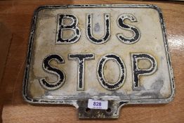 A genuine vintage cast Bus Stop sign