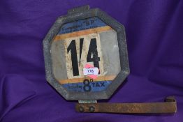 A vintage garage petrol pump price sign for BP British Petroleum and Shell Mex