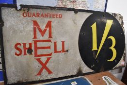 A genuine Vintage enamel advertising sign for Shell Mex