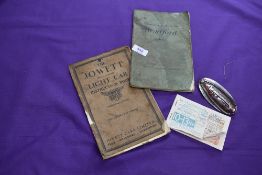A selection of motoring items fuel rations card