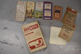 A selection of vintage road guides and maps including Esso and Autocar