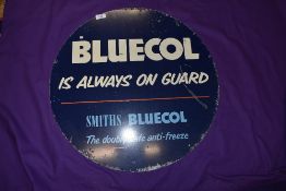 A genuine double sided garage sign for Bluecol Smiths Anti-freeze