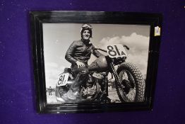 A framed and glazed photographic print of a Flat Tracker Motorcycle