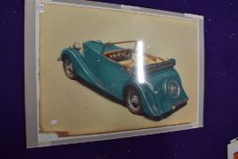 A reproduced print after Hanking concept car an art deco style