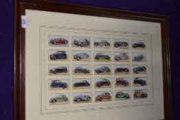 A set of collectable cigarette cards for Motor Cars by John Players