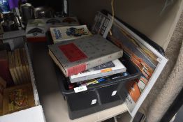 A selection of DVD's video tapes and books including Storeys of Lancaster and repro poster prints