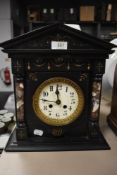 A slate 8 day mantel clock with French movement