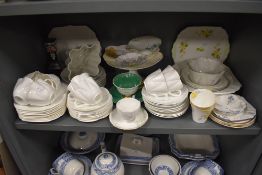 A good selection of various ceramics by Shelley including tea cups and saucers cake plates and jelly