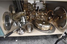 A good selection of fine silver plate and table wares including champagne holder gallery trays and