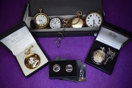 A small selection of gent's jewellery including bracelets, cufflinks and pocket watches