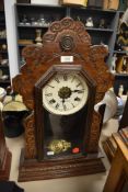 An early Ansonia Clock Co, America 8 day gingerbreaad clock