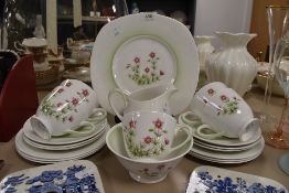 A part tea service by Tuscan china in the Meadowsweet design
