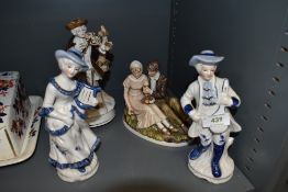 A selection of ceramic figures including Lawleys of London