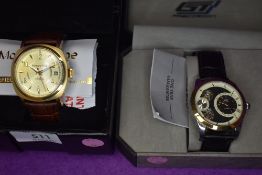 Two gent's fashion wrist watches by Moscow Time & GT Precision