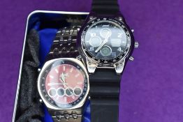 Two gent's fashion wrist watches by Pod