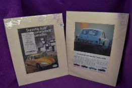 Two advertising leafs for sports car including Citroen GS and Triumph GT6